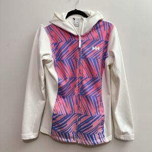 Helly Hansen Womens Color Black Abstract Graphic Zip up Hooded Sweatshirt Medium